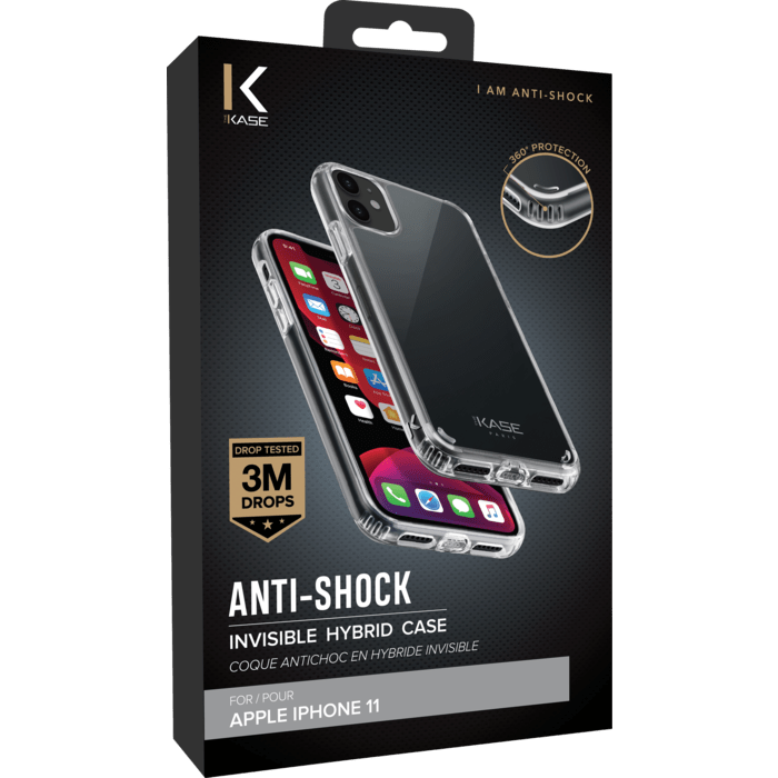 Anti-shock Invisible Hybrid Case for Apple iPhone 11, Transparent
