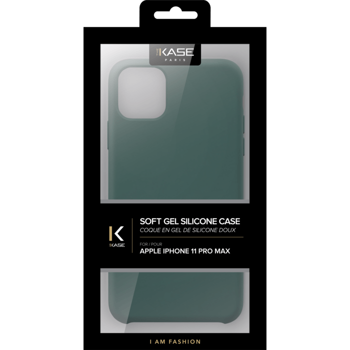 Coque en Gel de Silicone Doux pour Apple iPhone 11 Pro Max, Vert Mousse