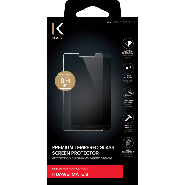 Protection d'&eacute;cran premium en verre tremp&eacute; pour Huawei Mate 8, Transparent