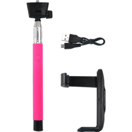 SmartFoto Compact Bluetooth Selfie Stick, Rose
