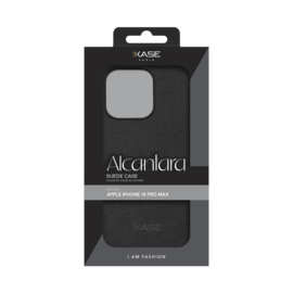 Coque en Su&egrave;de Alcantara pour Apple iPhone 14 Pro Max, Minuit Noir