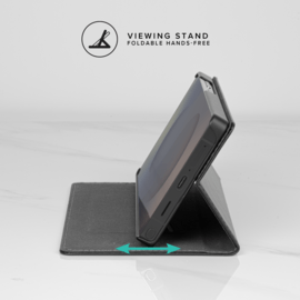 Coque clapet folio avec fente pour cartes & support pour Samsung Galaxy S25 Ultra 5G, Noir