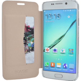 Coque clapet transparent pour Samsung Galaxy S6 Edge, Platine