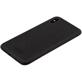 Coque en Su&egrave;de Alcantara pour Apple iPhone XS Max, Noir Minuit
