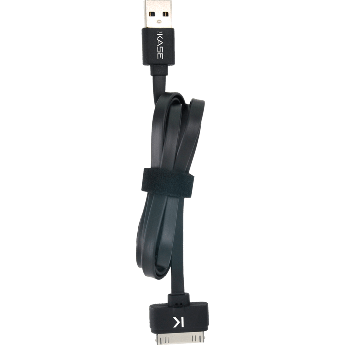 Cable plat 30 broches vers USB (1m) pour Apple, Noir de Jais