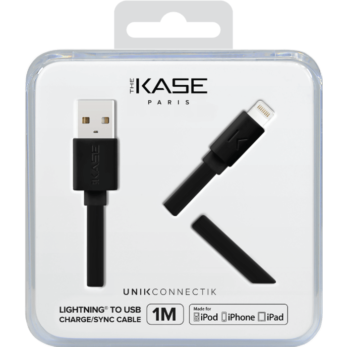 C&acirc;ble Lightning certifi&eacute; MFi Apple Charge/Sync (1M) Noir de Jais