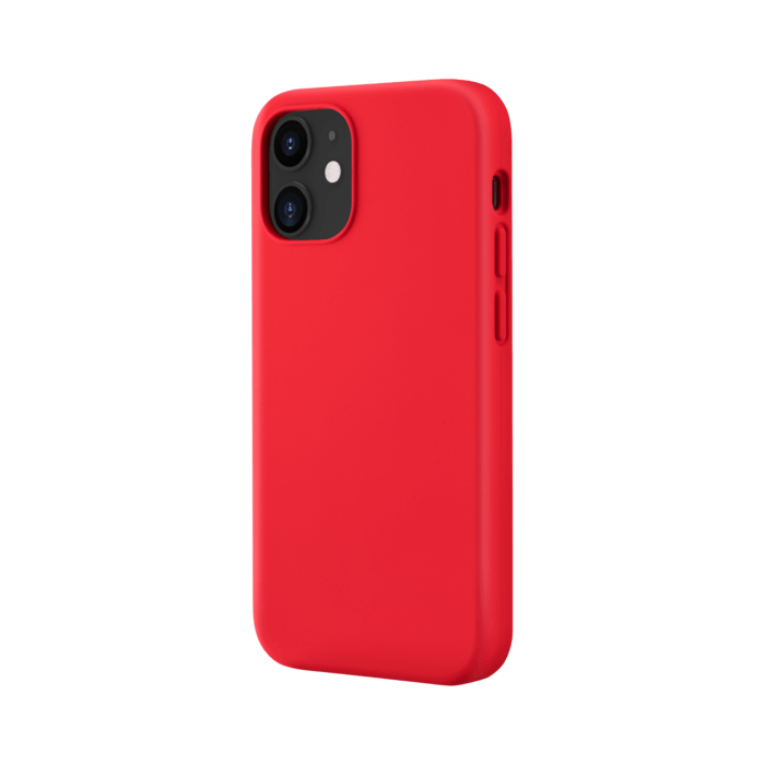(O) Coque antichoc en gel de silicone doux pour Apple iPhone 12 mini, Rouge Ardent