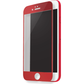 Protection d'écran en verre trempé (100% de surface couverte) pour iPhone 7, Rouge