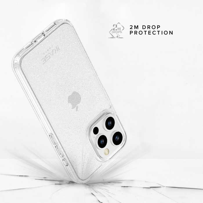 Coque hybride &eacute;tincelante invisible GEN 2.0 83% de plastique recycl&eacute; pour Apple iPhone 15 Pro, Transparente