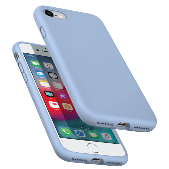 Coque antichoc en gel de silicone doux pour Apple iPhone 7/8, Bleu Lilas
