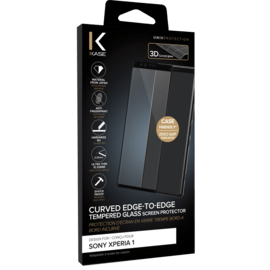 Protection d'écran en verre trempé Bord à Bord Incurvé pour Sony Xperia 1, Noir