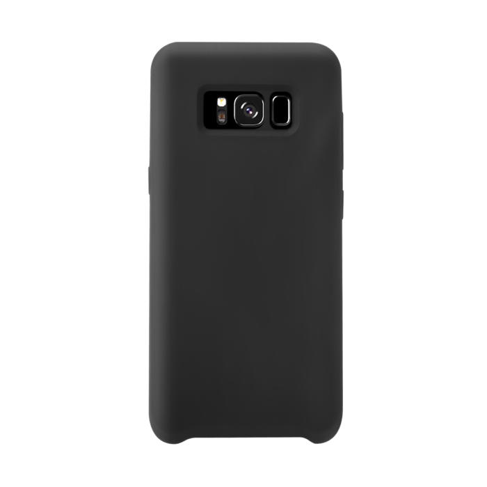(O)Coque en Gel de Silicone Doux pour Samsung Galaxy S8, Noir satin