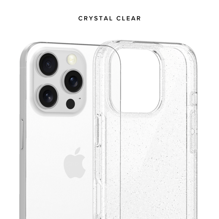 Coque hybride &eacute;tincelante invisible GEN 2.0 83% de plastique recycl&eacute; pour Apple iPhone 16 Pro, Transparente