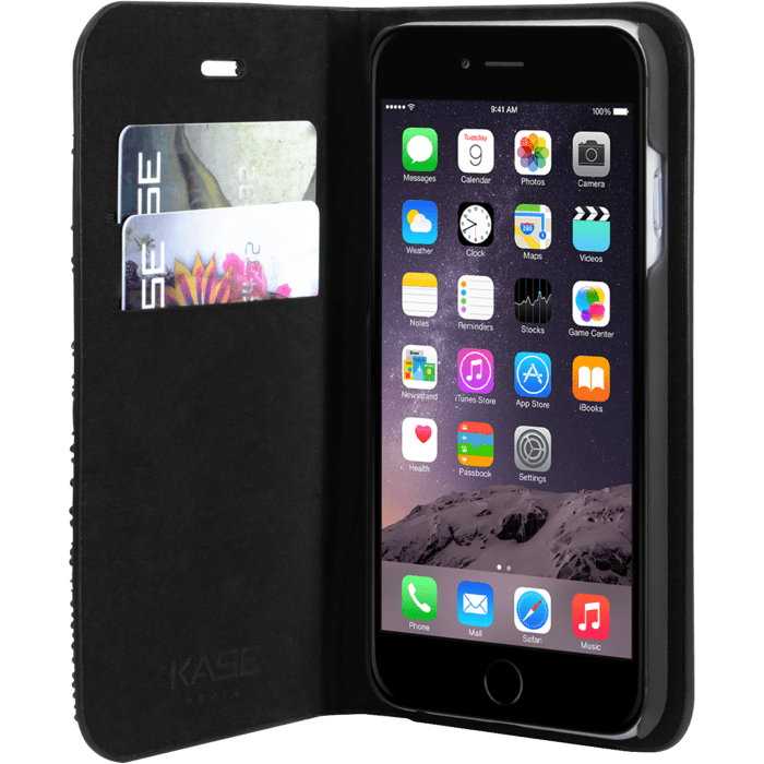 Coque Clapet Bling Strass pour Apple iPhone 6/6s, Minuit Noir