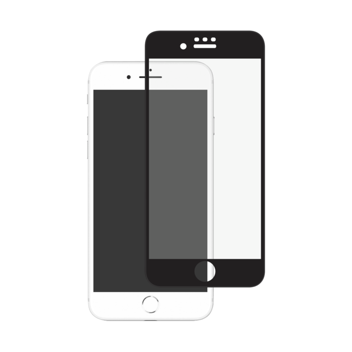 Protection d&rsquo;&eacute;cran antibact&eacute;rienne en verre tremp&eacute; ultra-r&eacute;sistant &agrave; bords incurv&eacute;s pour Apple iPhone 6/6s/7/8/SE 2020, Noir