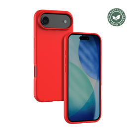 Coque antichoc en gel de silicone doux pour 55% de plastique recycl&eacute; Apple iPhone Air, Rouge Ardent