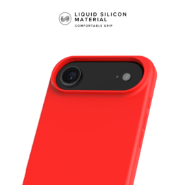 Coque antichoc en gel de silicone doux pour 55% de plastique recyclé Apple iPhone Air, Rouge Ardent