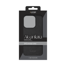 Coque en Suède Alcantara pour Apple iPhone 14 Pro, Minuit Noir