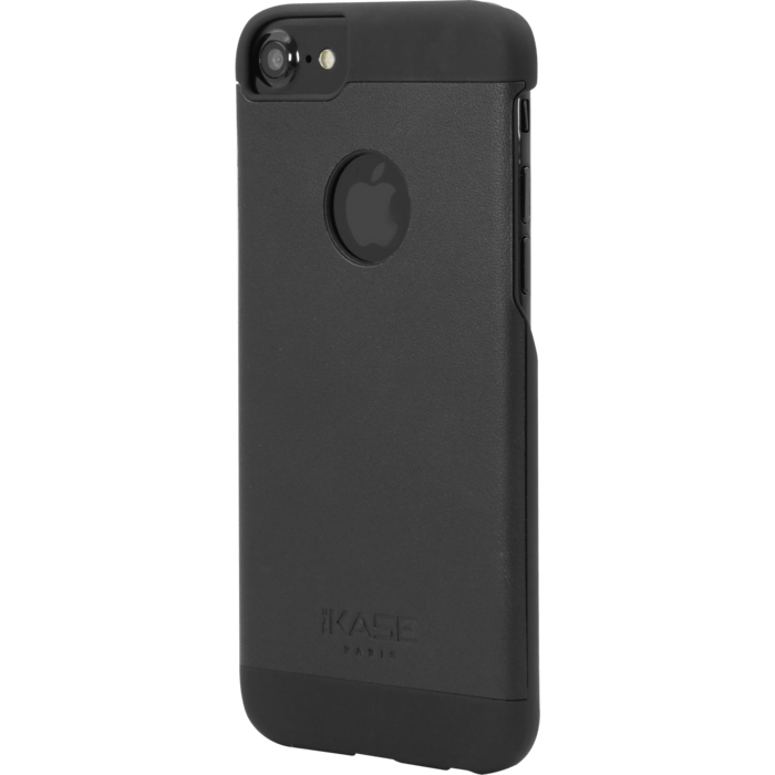 Coque en cuir véritable ultra slim pour Apple iPhone 6/6s/7, Noir Satin
