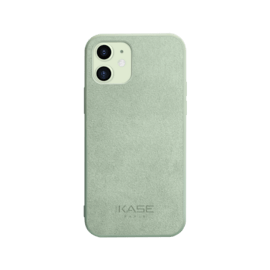 Coque en Su&egrave;de Alcantara pour Apple iPhone 12 mini, Vert Avocat