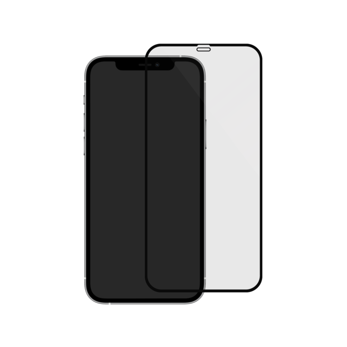 Protection d&rsquo;&eacute;cran antibact&eacute;rienne en verre tremp&eacute; ultra-r&eacute;sistant (100% de surface couverte) pour Apple iPhone 12 mini, Noir