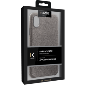 Coque en tissu pour Apple iphone X/XS, gris clair