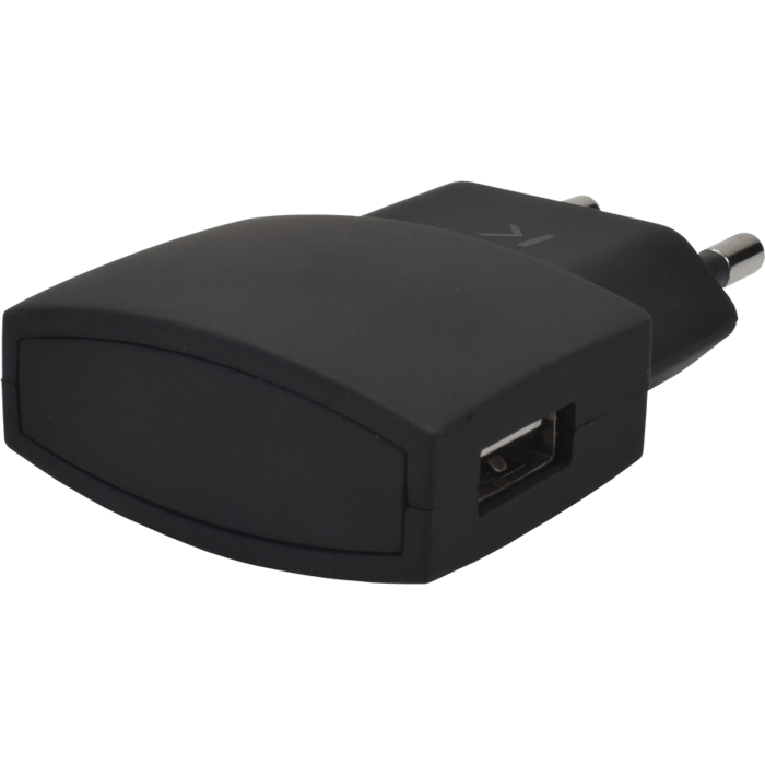 Chargeur Universel Mono USB (EU) 1A, Noir de Jais