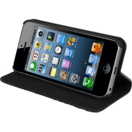 Coque Clapet Bling Strass pour Apple iPhone 5/5s/SE, Minuit Noir