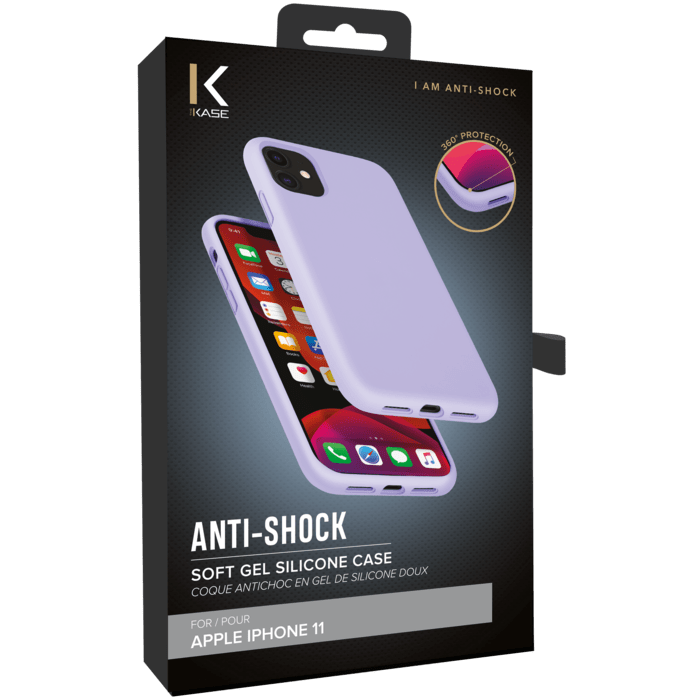 Anti-Shock Soft Gel Silicone Case for Apple iPhone 11, Lilac Purple