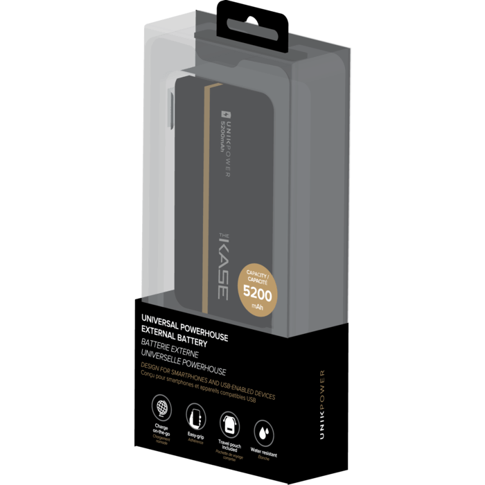 PowerHouse Universelle batterie externe, 5200 mAh, Noir