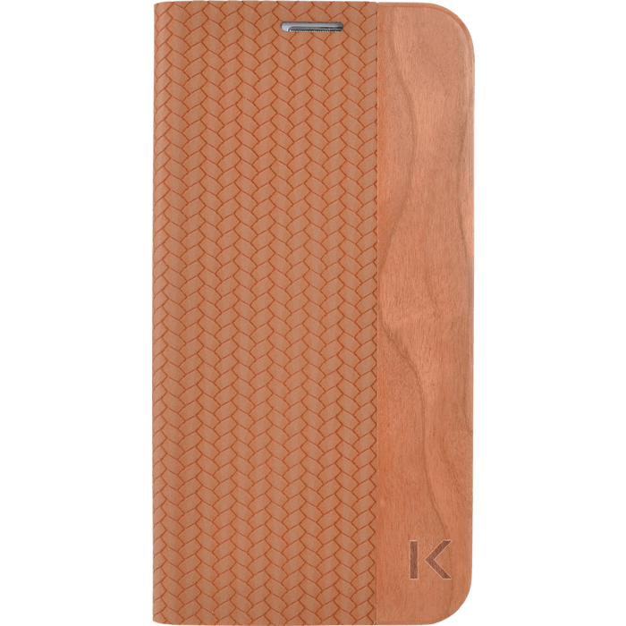 Coque Clapet pour Samsung Galaxy S6 Edge, Marron & Bois de cerisier naturel