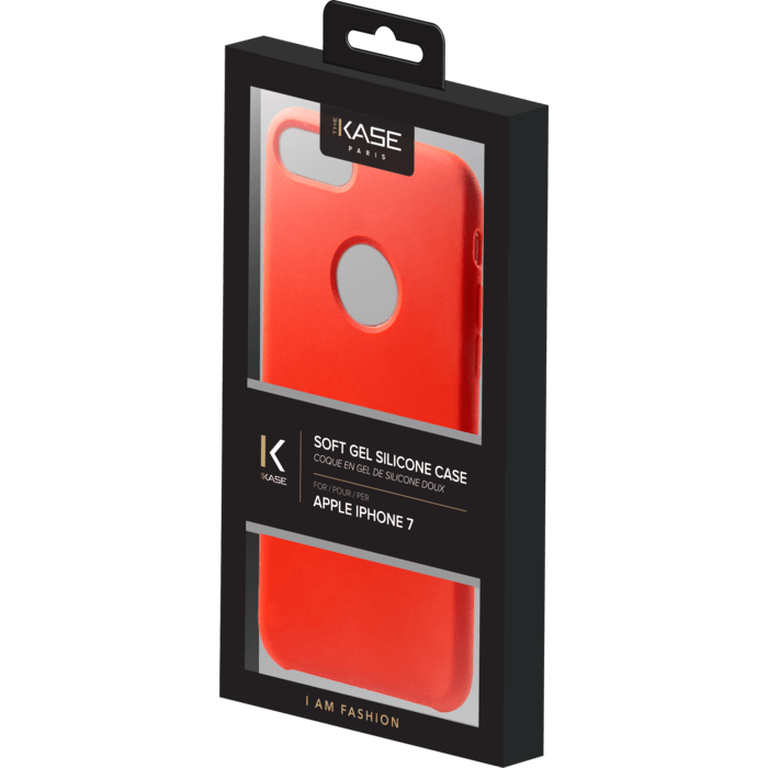 Coque en Gel de Silicone Doux pour Apple iPhone 7, Rouge Ardent