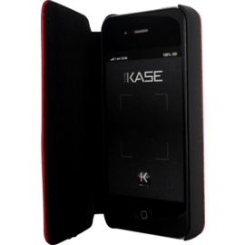 Montecarlo Coque Clapet pour Apple iPhone 4/4S, Cuir de Veau Rouge