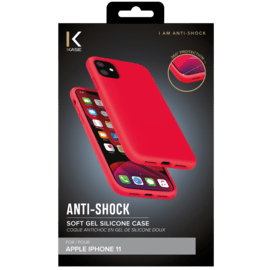 Anti-Shock Soft Gel Silicone Case for Apple iPhone 11, Fiery Red