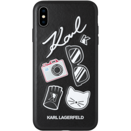 Karl Lagerfeld Pins Coque pour Apple iPhone XS Max, Noir