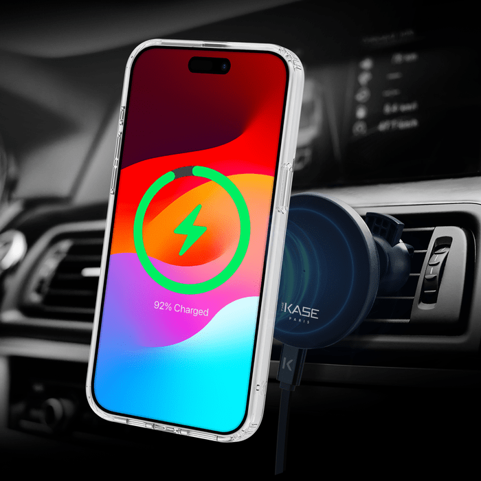 Coque antibact&eacute;rienne antichoc magn&eacute;tique invisible Fabriqu&eacute; Avec du 75% Plastique Recycl&eacute; pour Apple iPhone 15 Pro Max, Transparente