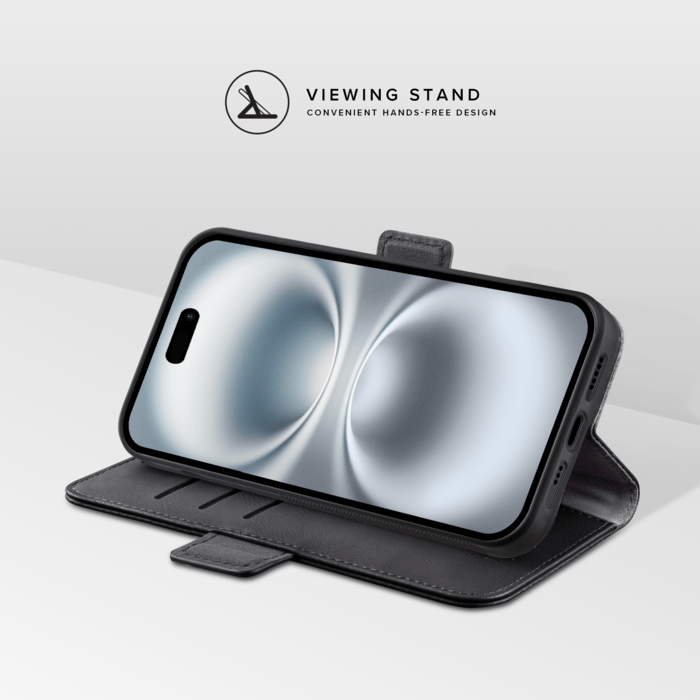 Etui & Coque robuste magn&eacute;tique 2-en-1 pour Apple iPhone 16, Noir Onyx