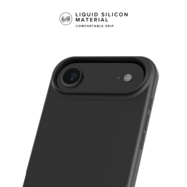 Coque antichoc en gel de silicone doux pour 55% de plastique recycl&eacute; Apple iPhone Air, Noir satin