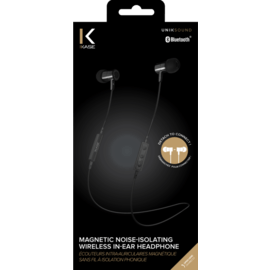 &Eacute;couteurs intra-auriculaires magn&eacute;tique sans fil &agrave; isolation&nbsp;phonique, Noir satin
