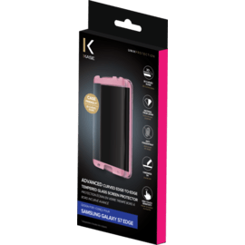 Protection d'&eacute;cran en verre tremp&eacute; Bord &agrave; Bord Incurv&eacute; avanc&eacute; pour Samsung Galaxy S7 Edge, Or Rose