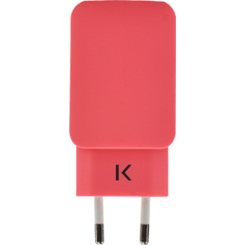 Universal Dual USB Charger (EU) 3.1A, Coral