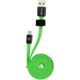 Case Lightning Flat cable to USB (1m), Flashy Green