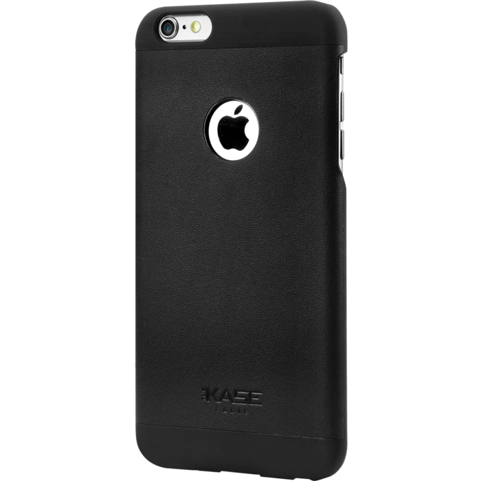 Coque en cuir de veau véritable ultra slim pour Apple iPhone 6 Plus /6s Plus, Noir Satin