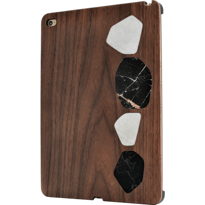 Naturalista Coque mabre-bois Noyer pour Apple iPad Air 2, Blanc & Noir