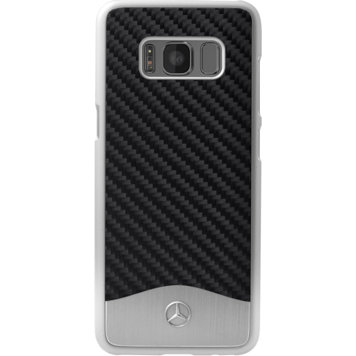 Mercedes-Benz Wave V Coque en carbone véritable et aluminium pour Samsung Galaxy S8, Noir