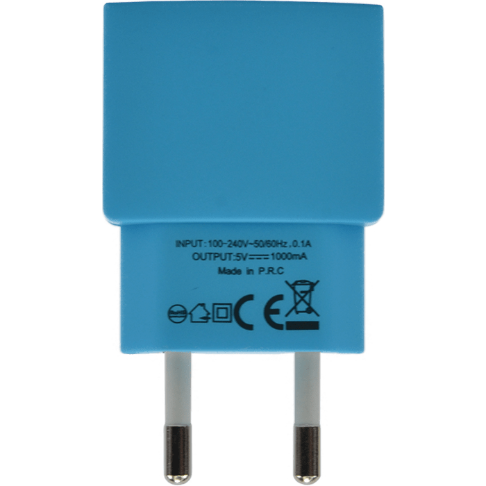 Chargeur Universel Mono USB (EU) 1A, Bleu ciel
