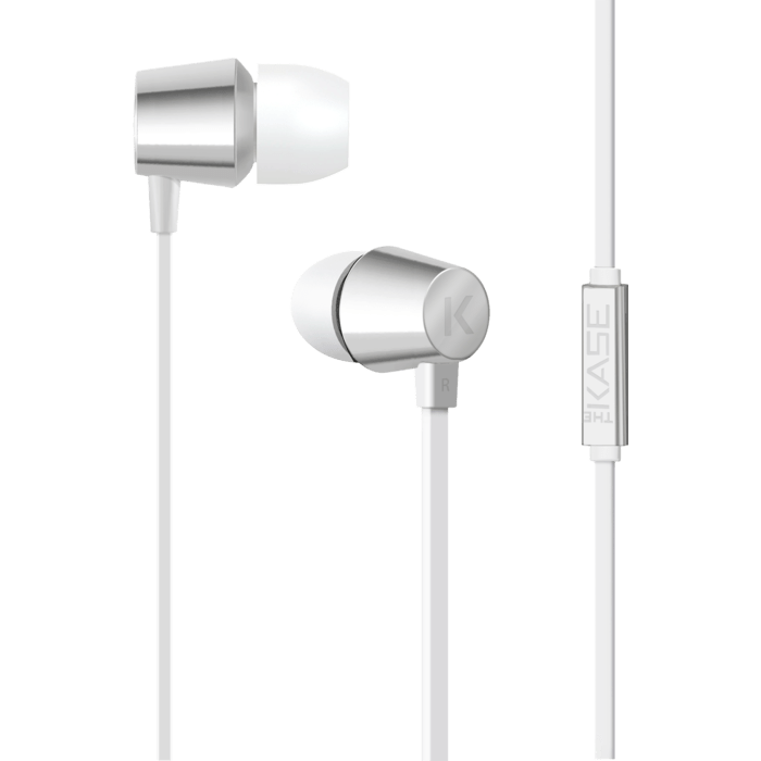 Gym Kommunikationsnetværk Lige K In-ear Headphones, Metallic Silver | The Kase