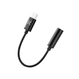 Adaptateur m&eacute;tallique avec prise Jack pour casque USB-C vers 3,5 mm, Noir