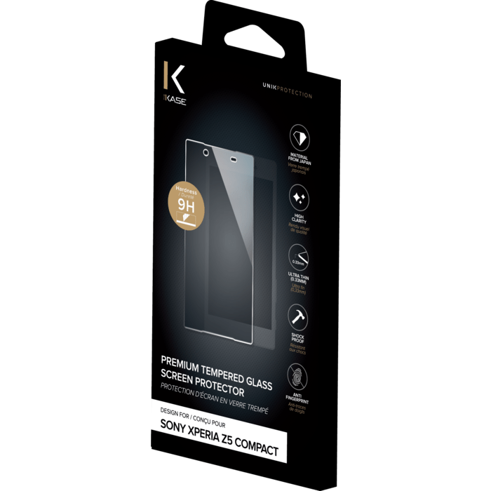 Protection d'écran premium en verre trempé pour Sony Xperia Z5 Compact, Transparent