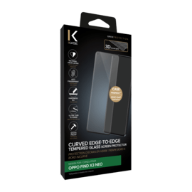 Protection d'&eacute;cran en verre tremp&eacute; Bord &agrave; Bord Incurv&eacute; pour OPPO Find X3 Neo, Noir